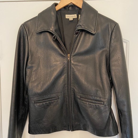 Ann Taylor Jackets & Blazers - Ann Taylor Woman's Black Leather Jacket Petite M